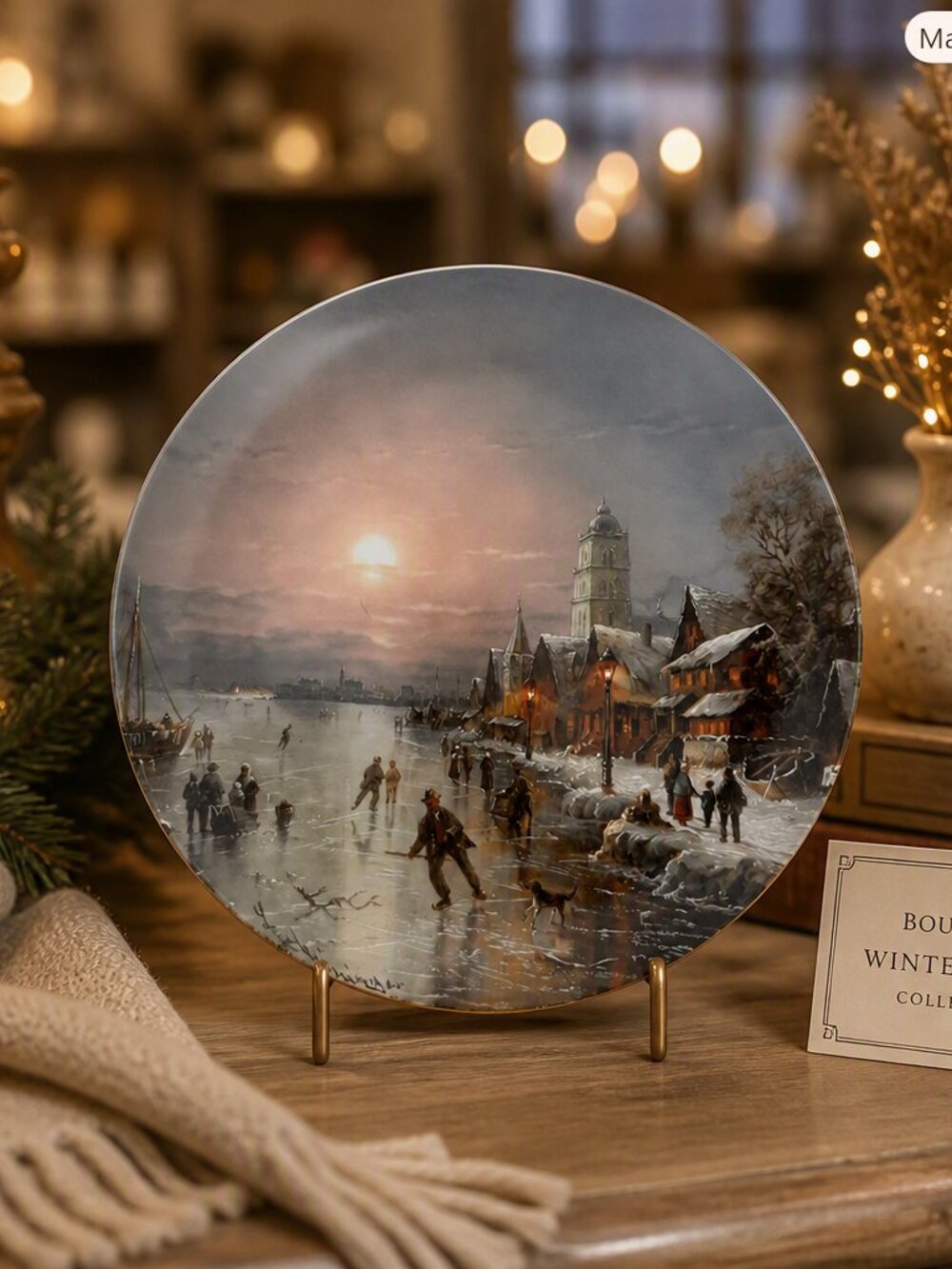 Vintage 1987 Skiers in the Evening Sun by Ludwig Muninger Collector's Plate